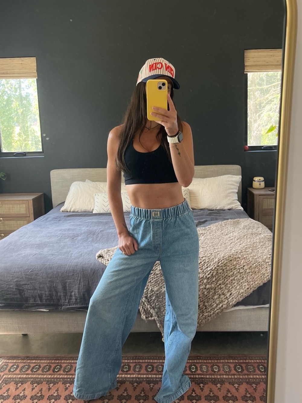 MOTHER Light Blue Wide Leg Jeans